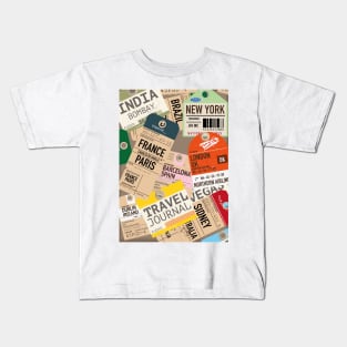 Retro Travel Tickets Kids T-Shirt